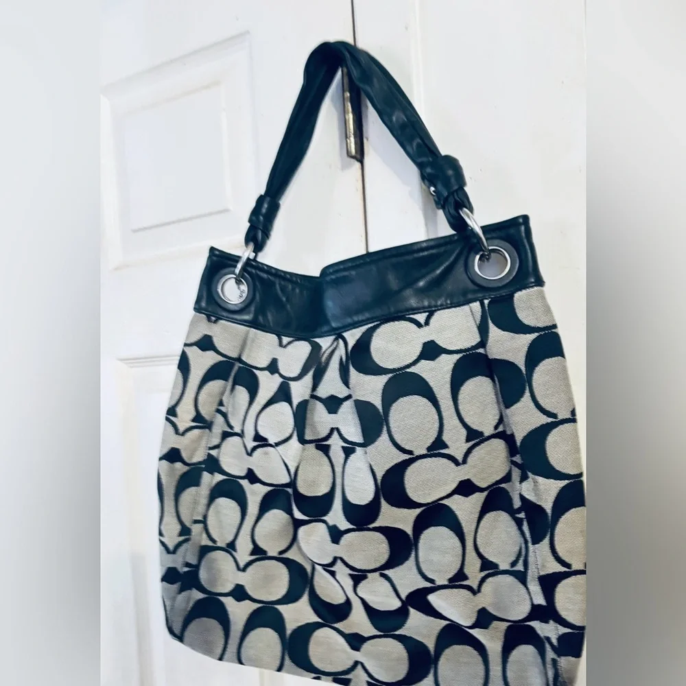 Coach Black and Gray Signature Bag